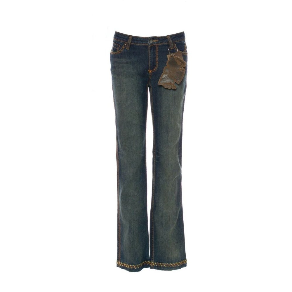 Antik Denim Jeans NWT Embroidered Five Pocket Stretch Blue Brown Pants 29